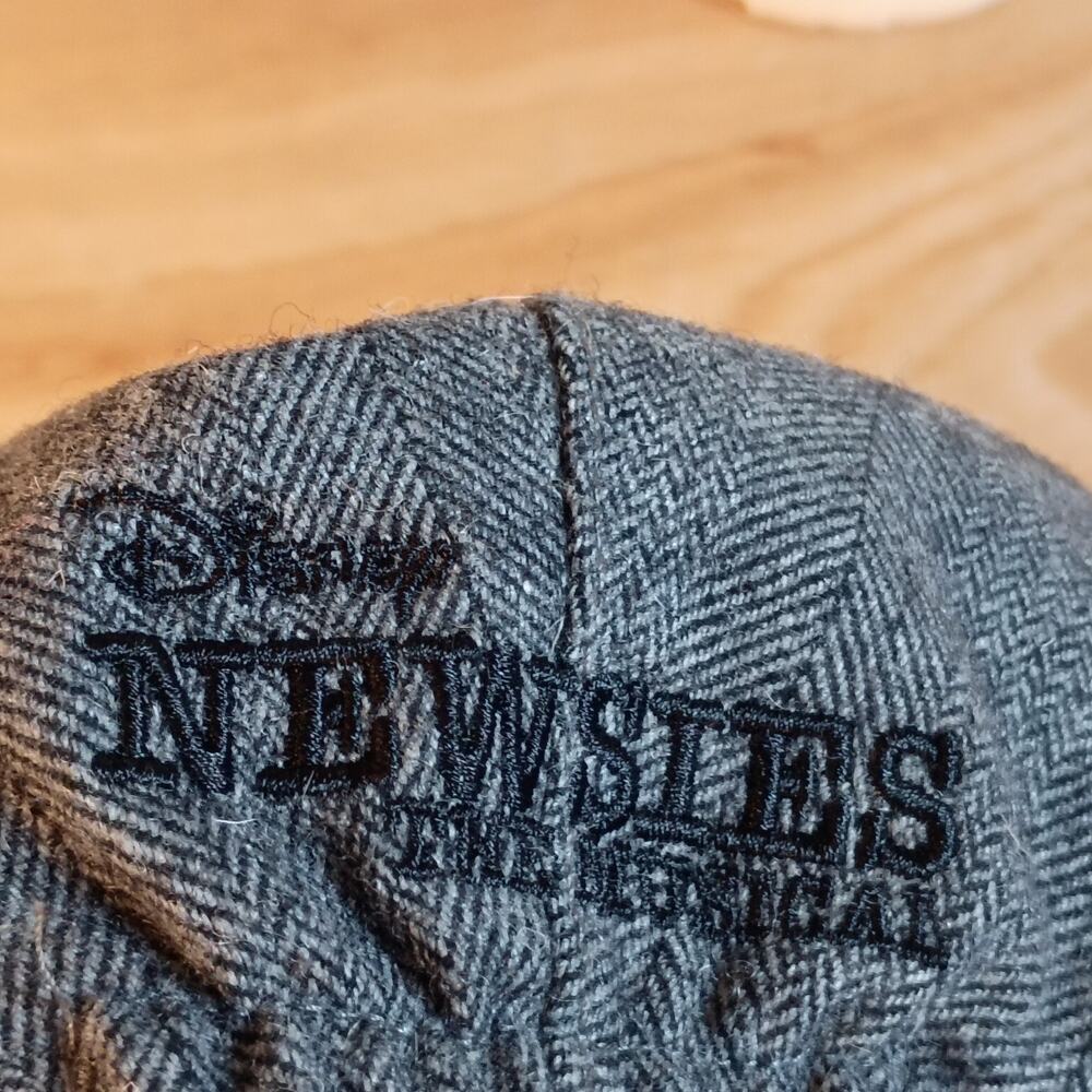 Disney Newsies The Musical Grey Herringbone Wool Blend Flat Newsboy Cap Hat